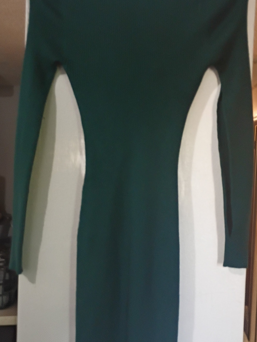 Derek Heart Long Sleeve Twist-Front Ribbed Dress in Forest Green - Picture 3 of 3